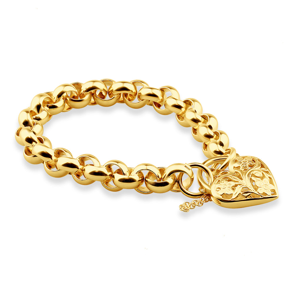 Dazzling 9ct Yellow Gold Copper Filled Belcher Bracelet