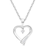 9ct White Gold Heart Shaped Channel Set Diamond Pendant