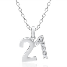 Load image into Gallery viewer, 9ct White Gold 21 Pendant with 5 diamonds