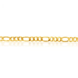9ct Yellow Gold Copper Filled 3:1 Figaro 21cm Bracelet 230Gauge