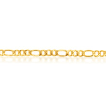 Load image into Gallery viewer, 9ct Yellow Gold Copper Filled 3:1 Figaro 21cm Bracelet 230Gauge