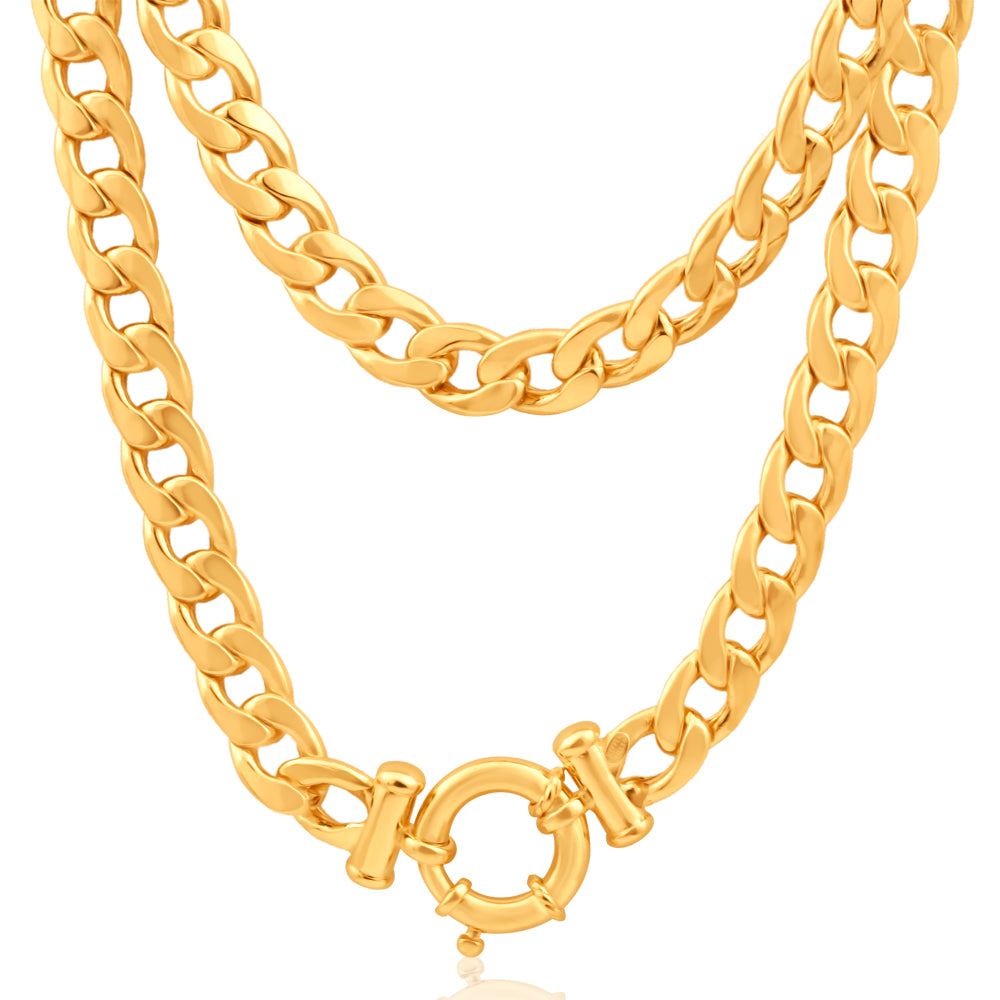 9ct Exquisite Yellow Gold Copper Filled Curb Chain
