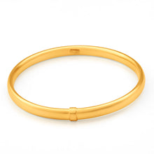 Load image into Gallery viewer, 9ct Yellow Gold Silver Filled 6mm x 65mm Bangle