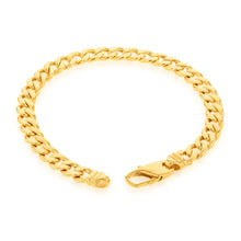 Load image into Gallery viewer, 9ct  Yellow Gold Copper Filled Curb 22cm Bracelet 190Gauge
