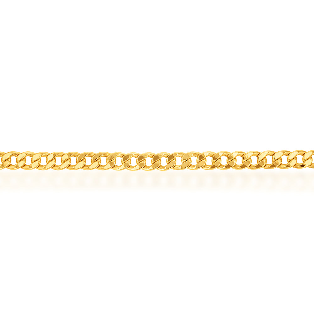 9ct  Yellow Gold Copper Filled Curb 22cm Bracelet 190Gauge