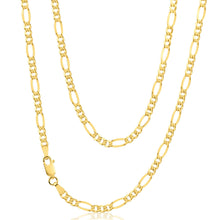 Load image into Gallery viewer, 9ct Yellow Gold Figaro 50cm 80 Gauge Chain