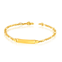 Load image into Gallery viewer, 9ct Yellow Gold Silverfilled 19cm Figaro Bracelet 80Gauge