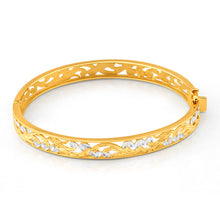 Load image into Gallery viewer, 9ct Yellow Gold &amp; White Gold Fancy Oval Bangle
