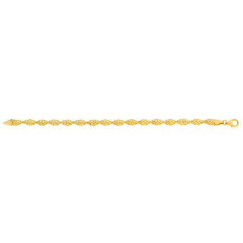 9ct Yellow Gold Copper Filled 19cm Singapore Bracelet 70Gauge