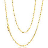 9ct Yellow Gold Silver Filled Oval Link Belcher 50 Gauge Chain in 45cm