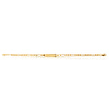 9ct Yellow Gold Silver Filled 19cm Figaro Bracelet