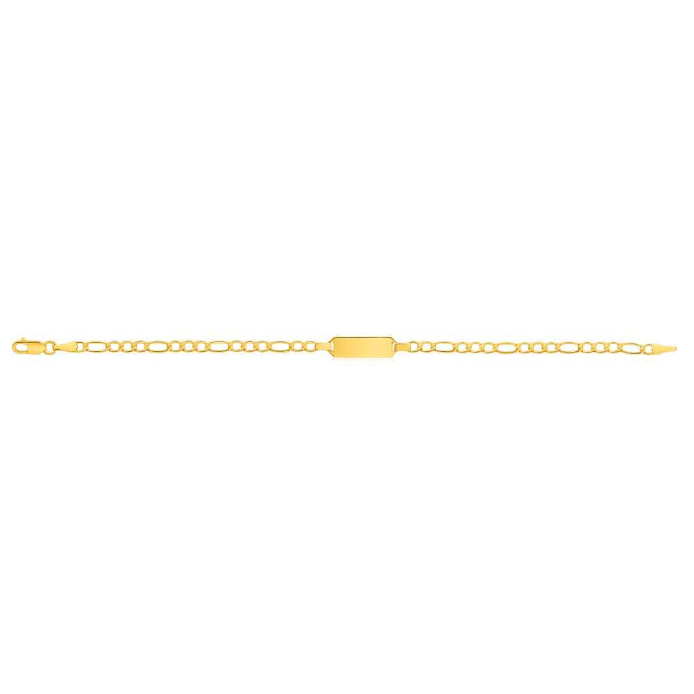 9ct Yellow Gold Silver Filled 16cm Figaro Bracelet