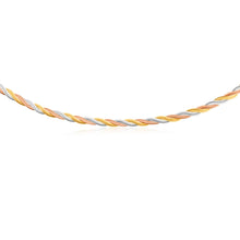 Load image into Gallery viewer, 9ct Three Tone Gold Silver Filled Plait Herringbone 45cm Chain