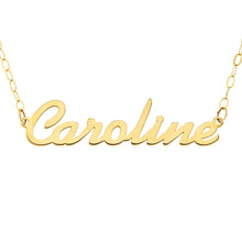 Load image into Gallery viewer, Signature 9ct Yellow Gold Pendant 6 to 8 Cursive Letter on 40cm Trace Chain