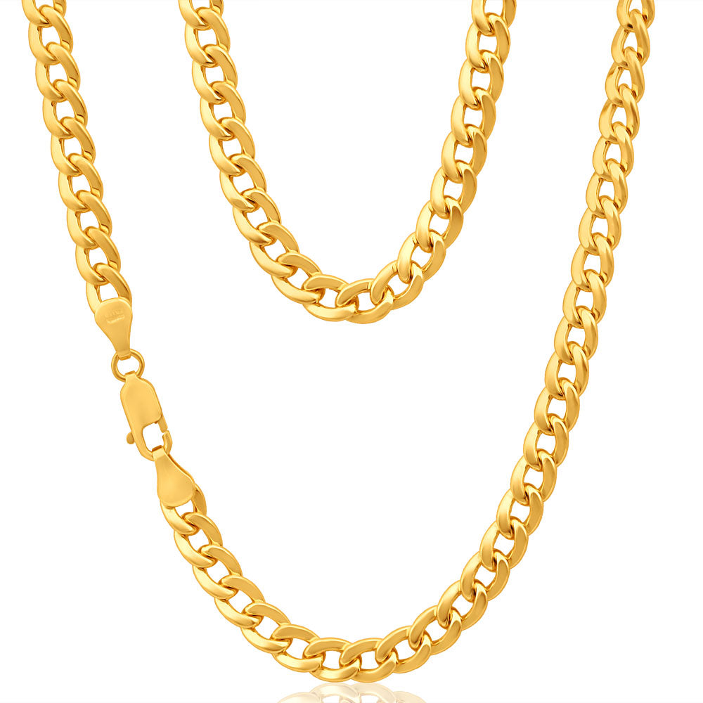9ct Superb Yellow Gold Copper Filled Curb Chain