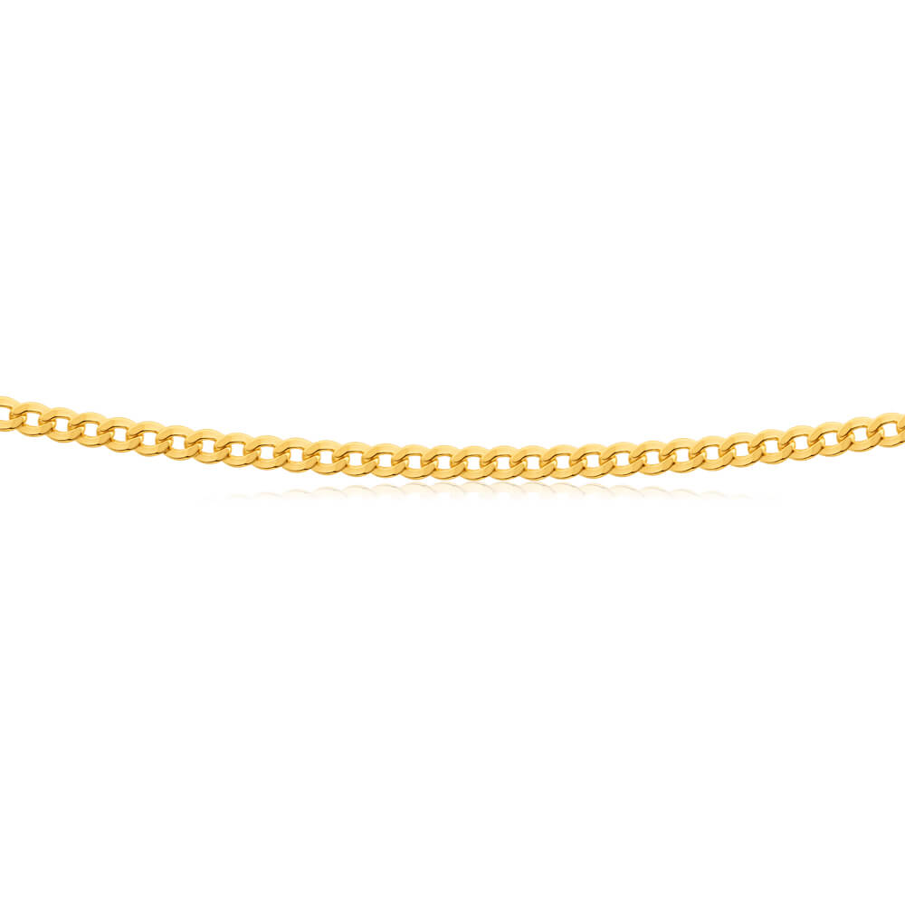 9ct Elegant Yellow Gold Copper Filled Curb 45cm Chain
