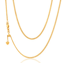 Load image into Gallery viewer, 9ct Yellow Gold Silver Filled Extend 45cm Curb Chain 50 Gauge