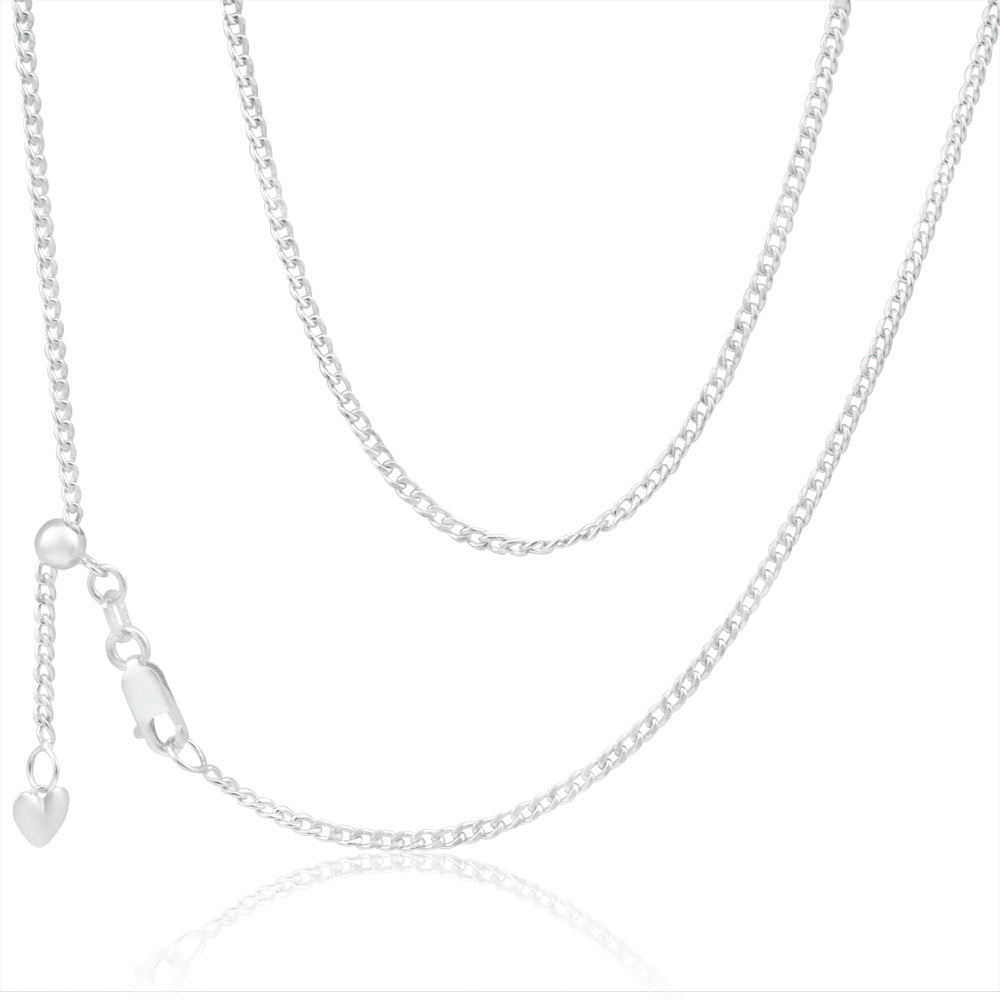 9ct Charming White Gold Silver Filled Curb Chain