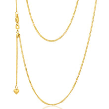 Load image into Gallery viewer, 9ct Yellow Gold Silver Filled Extend 45cm Curb Chain 40 Gauge