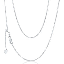 Load image into Gallery viewer, 9ct White Gold Silver Filled Extend 45cm Curb Chain 40 Gauge