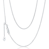 9ct White Gold Silver Filled Extend 45cm Curb Chain 40 Gauge