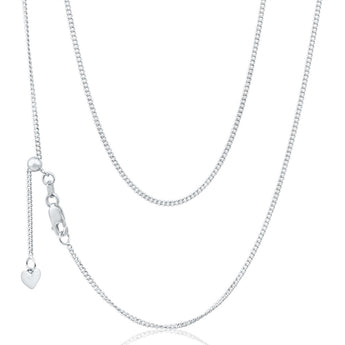 9ct White Gold Silver Filled Extend 45cm Curb Chain 40 Gauge