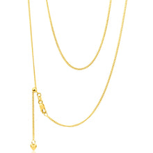 Load image into Gallery viewer, 9ct Yellow Gold Silver Filled Extend 55cm Curb Chain 40 Gauge