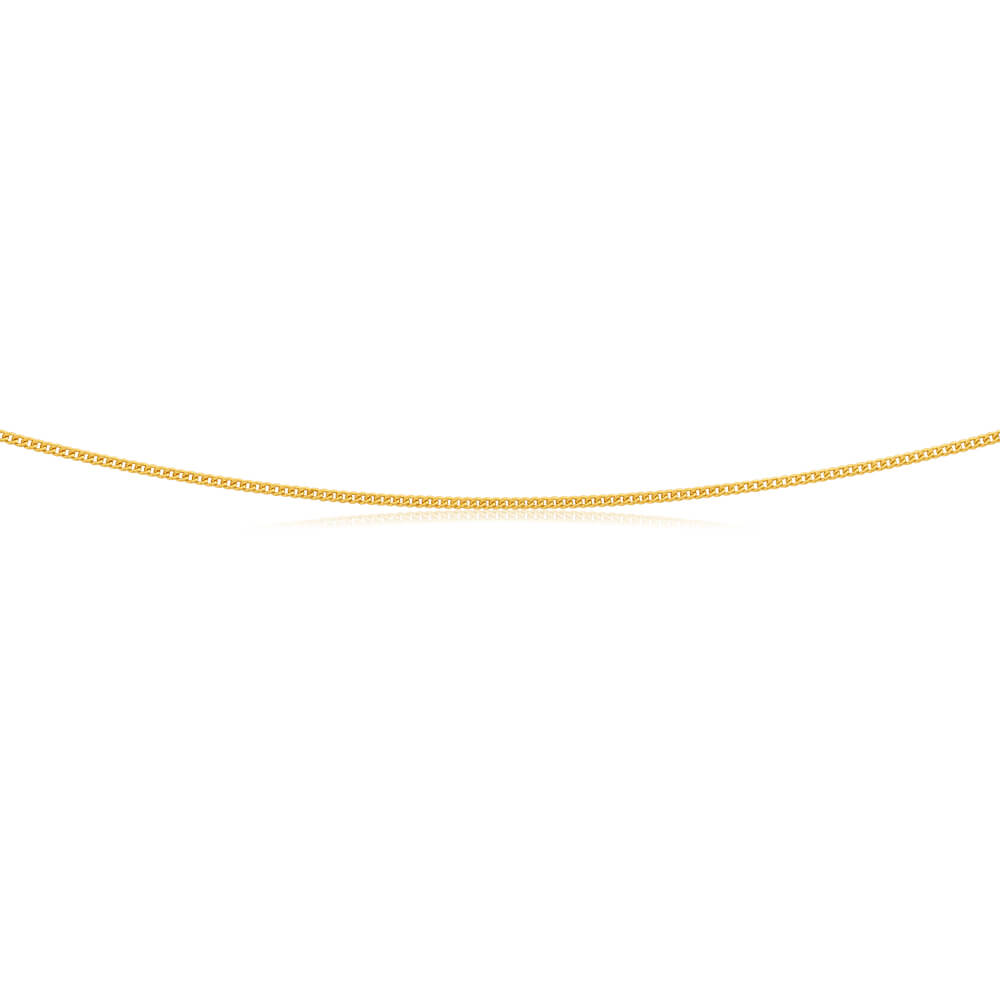 9ct Yellow Gold Silver Filled Extend 55cm Curb Chain 40 Gauge