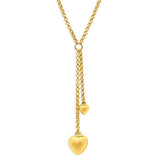 9ct Yellow Gold Silver Filled Two Heart Drop Fancy Chain