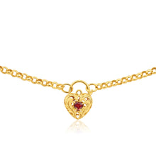 Load image into Gallery viewer, 9ct Yellow Gold Silver Filled Garnet Belcher Chain