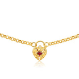 9ct Yellow Gold Silver Filled Garnet Belcher Chain
