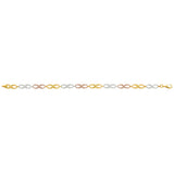 9ct Yellow Gold Silver Filled Infinifty Three Tone Fancy Bracelet