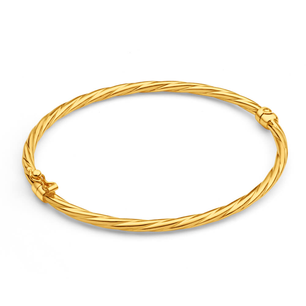 9ct Yellow Gold Silver Filled 3X60mm Bangle Grahams Jewellers