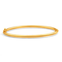 Load image into Gallery viewer, 9ct Yellow Gold Silver Filled Plain Oval Hinge Bangle