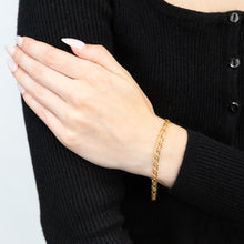 Load image into Gallery viewer, 9ct Yellow Gold Silver Filled Double 19cm Curb Bracelet