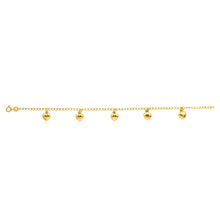 Load image into Gallery viewer, 9ct Yellow Gold Silver Filled Heart Drop 19cm Curb Bracelet