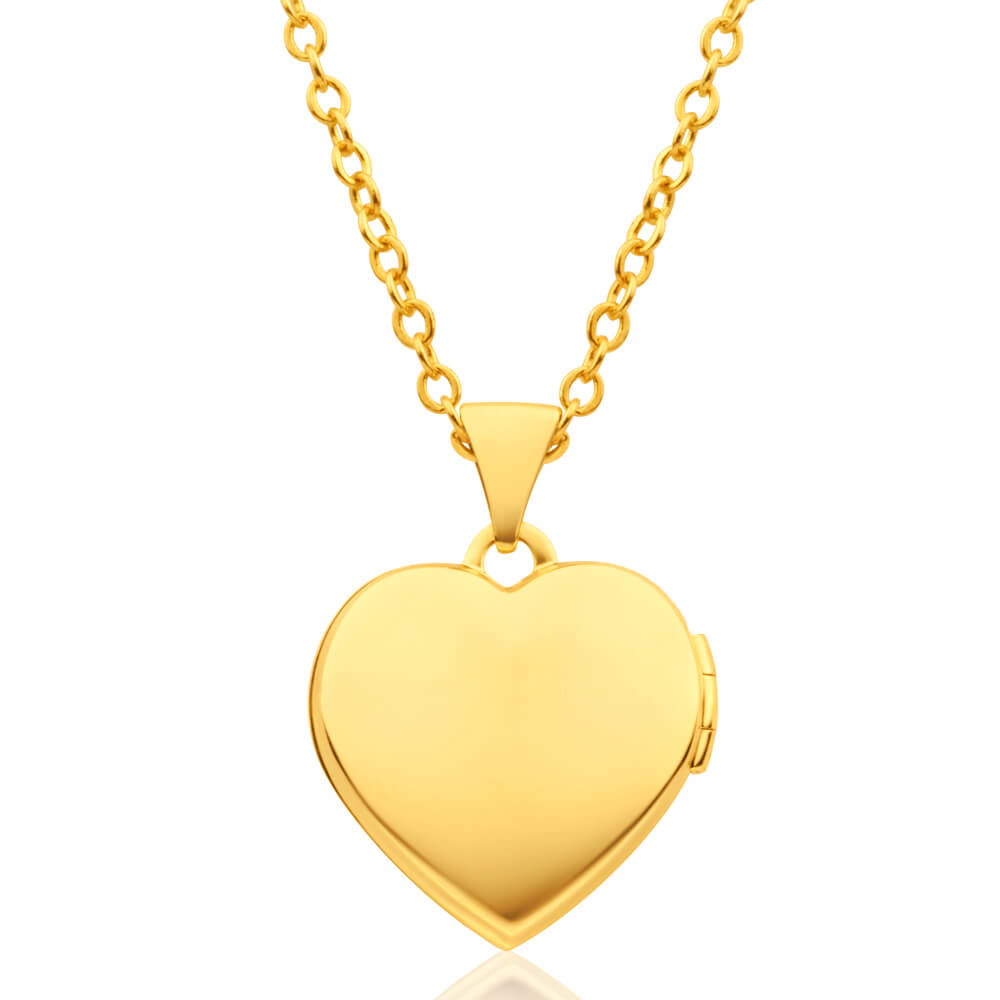 9ct Yellow Gold Heart Shaped Locket with 'I love You' Engraving