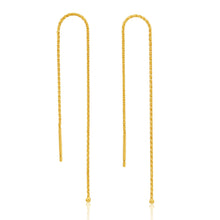 Load image into Gallery viewer, 9ct Yellow Gold Fancy Threader Drop Earrings