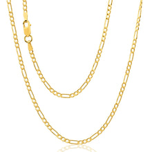 Load image into Gallery viewer, 9ct Yellow Gold Silver Filled 50cm Figaro Chain 50 Gauge
