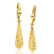 Load image into Gallery viewer, 9ct Yellow Gold Bomber Diamond Cut Drop Earrings