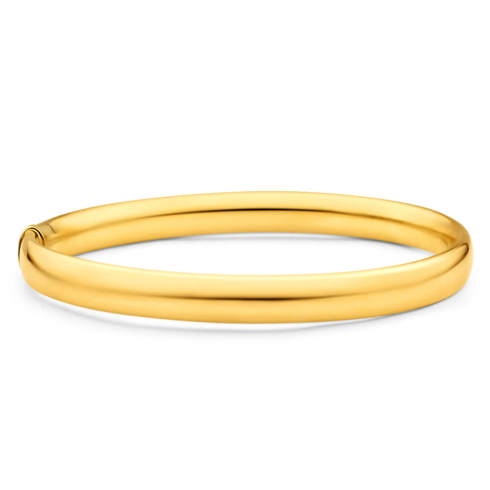 9ct Yellow Gold Silver Filled 8mm x 70mm Bangle