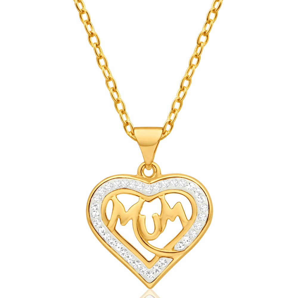 9ct Alluring Yellow Gold Crystal Pendant