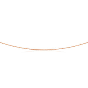 9ct Rose Solid Gold Diamond Cut 45cm 30 Gauge Curb Chain