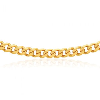 9ct Yellow Solid Gold Curb 55cm Chain