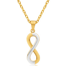 Load image into Gallery viewer, 9ct Yellow Gold &amp; White Gold 18mm Infinity Pendant