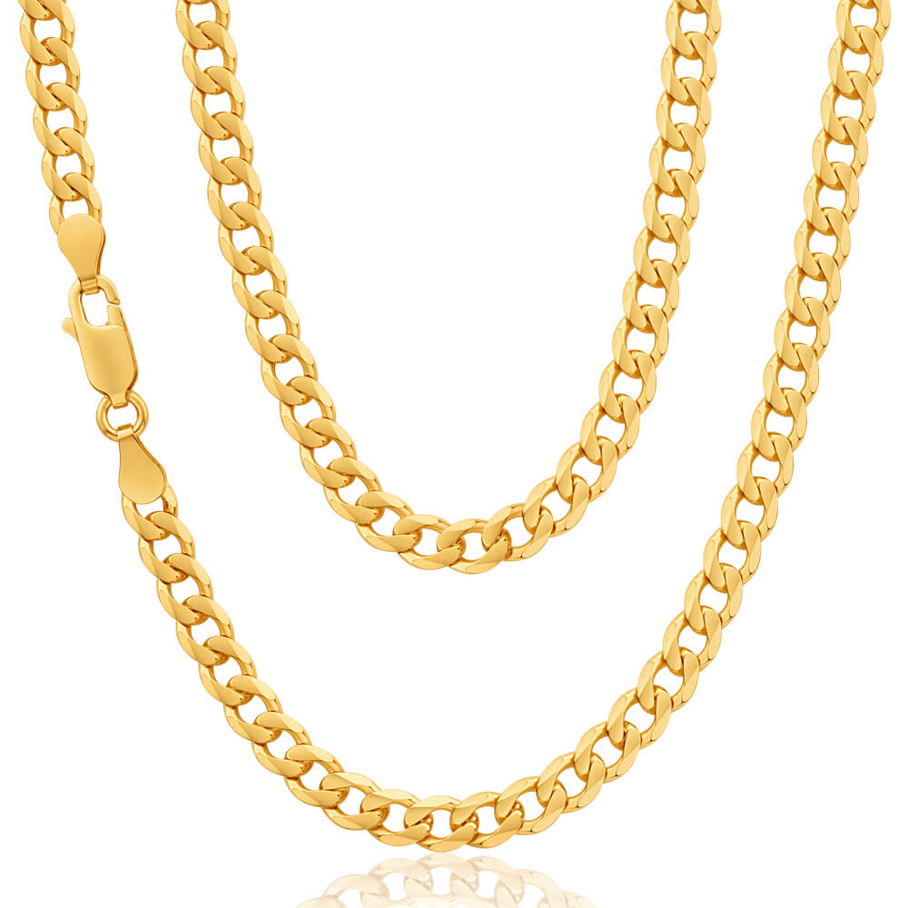 9ct Solid Yellow Gold 55cm 120 Gauge Curb Chain