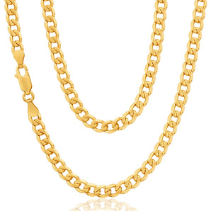 9ct Yellow Solid Gold 55cm 120 Gauge Curb Chain