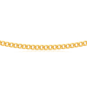 9ct Yellow Solid Gold 55cm 120 Gauge Curb Chain