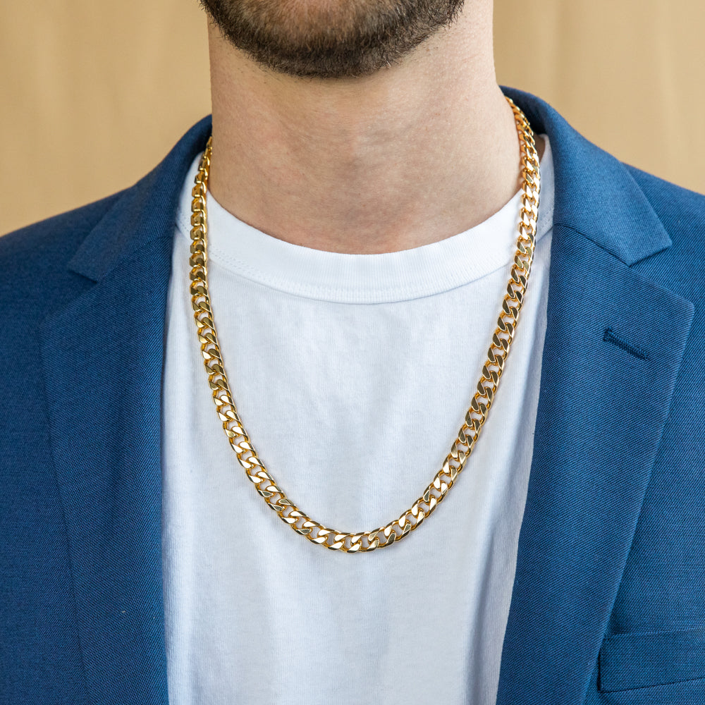 9ct Yellow Solid Gold 60cm 250 Gauge Curb Chain