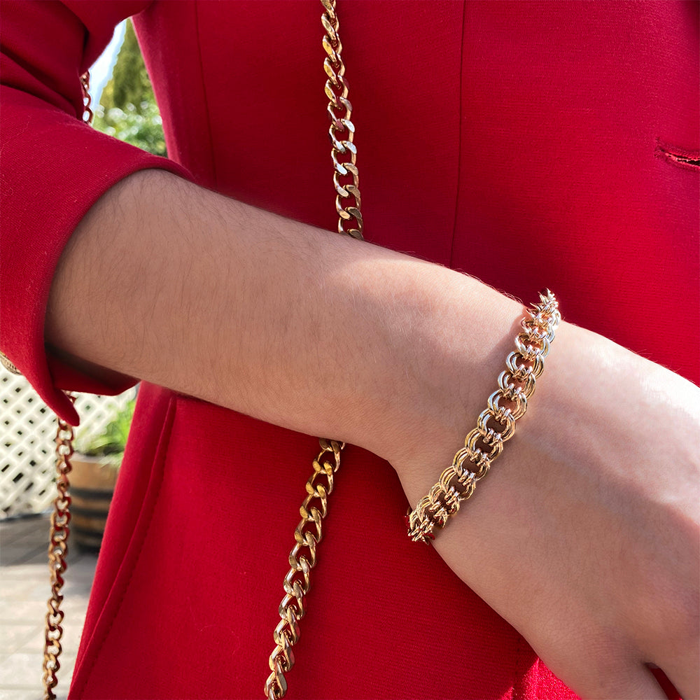 Gold Bracelet - Link Bracelet With Prime Curb Chain